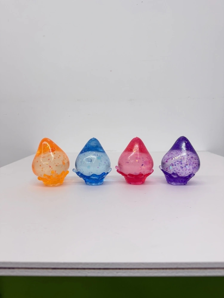 60 Pack China Warehouse Maltose Filled Cute Water Drop Squishy Stress Relief Fidget Toy for Kids