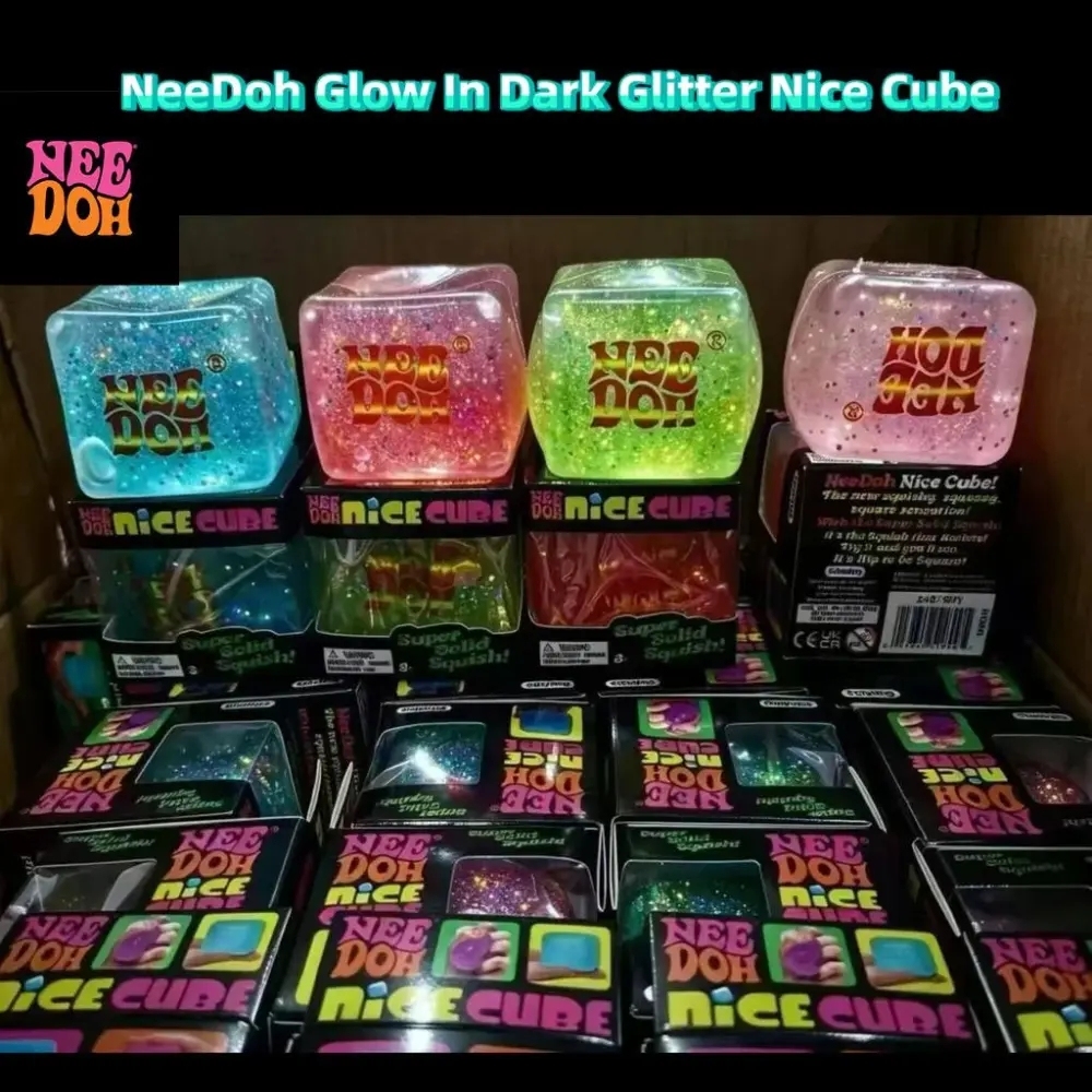 72 Pack China Warehouse Halloween Glowing in Dark Slow Rising Glitter Cubes Squishy Stress Relief Fidget Toy for Kids