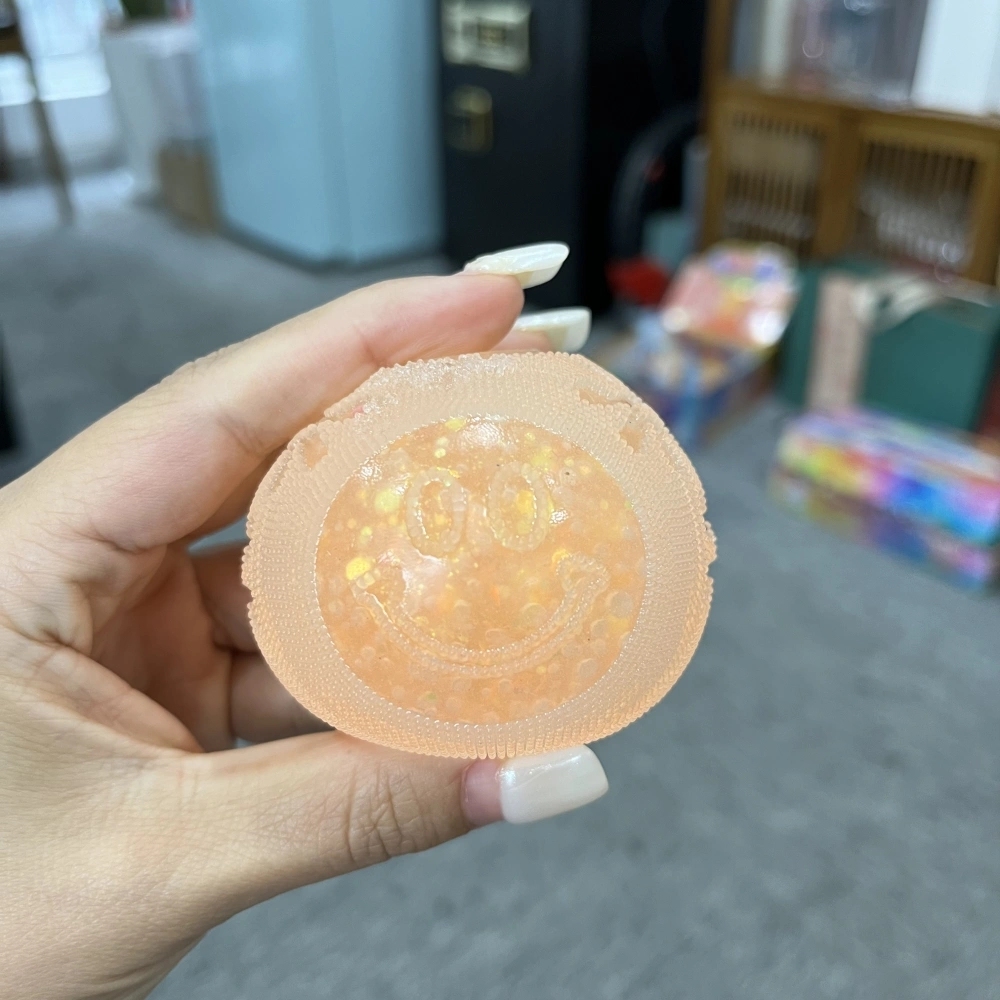 60 Pack China Warehouse Needoh Halloween Glowing in Dark Smiley Face Glitter Fuzzy Ball Squishy Stress Relief Fidget Toy for Kids