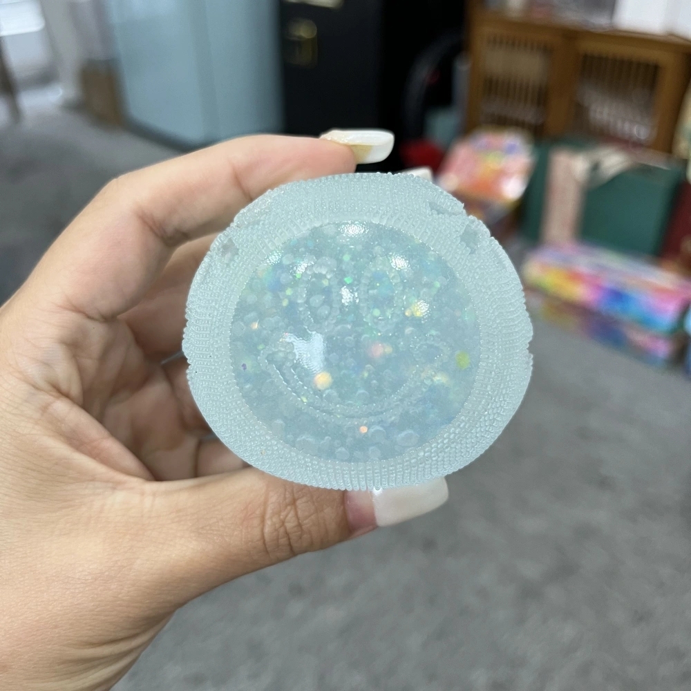 60 Pack China Warehouse Needoh Halloween Glowing in Dark Smiley Face Glitter Fuzzy Ball Squishy Stress Relief Fidget Toy for Kids