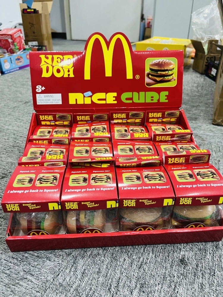 72 Pack China Warehouse Needoh Removable DIY Hamburger Squishy Stress Relief Fidget Toy with Gift Box for Kids