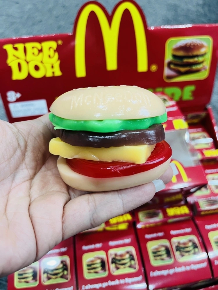 72 Pack China Warehouse Needoh Removable DIY Hamburger Squishy Stress Relief Fidget Toy with Gift Box for Kids