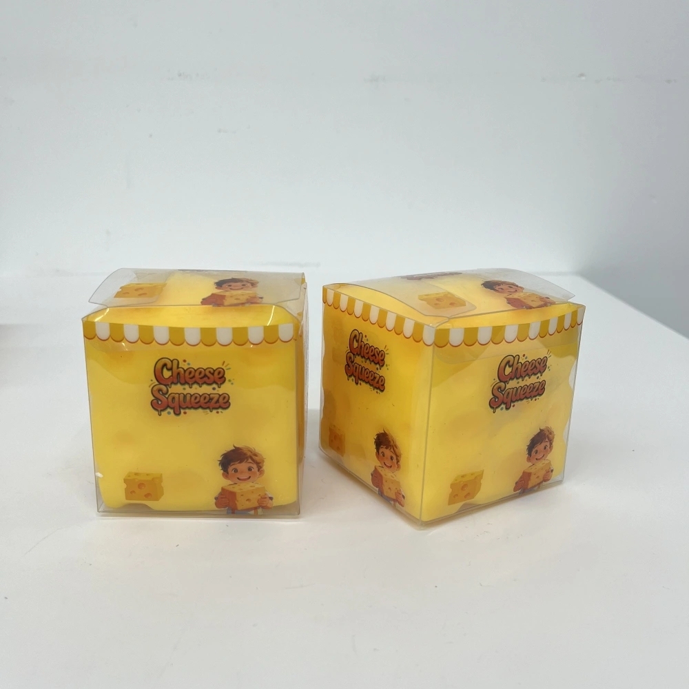 72 Pack China Warehouse 7.5cm Flour Filled Cheese Squishy Stress Relief Fidget Toy for Kids