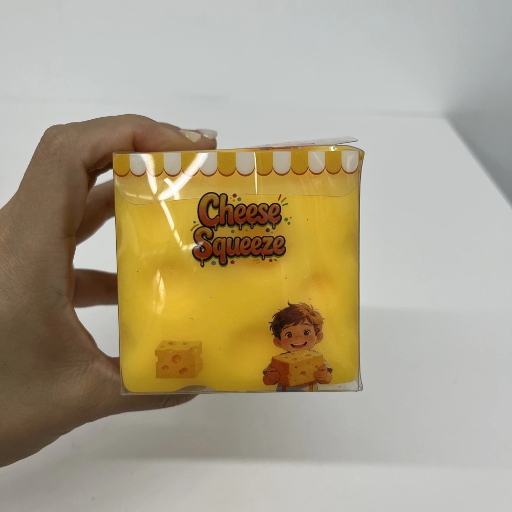 72 Pack China Warehouse 7.5cm Flour Filled Cheese Squishy Stress Relief Fidget Toy for Kids
