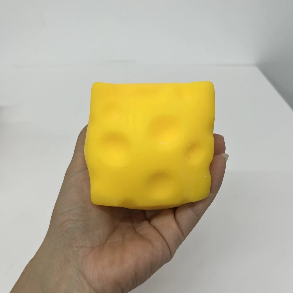 72 Pack China Warehouse 7.5cm Flour Filled Cheese Squishy Stress Relief Fidget Toy for Kids