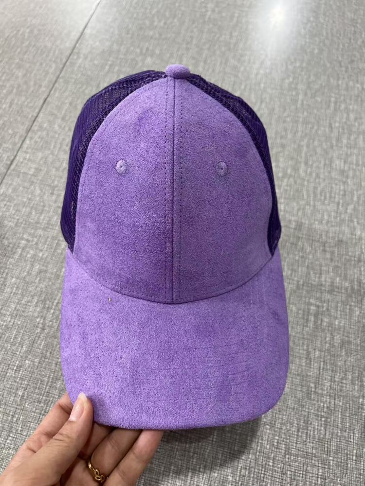 Vegan Suede ponytail hat
