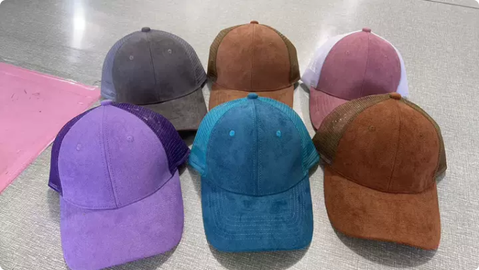 Vegan Suede ponytail hat
