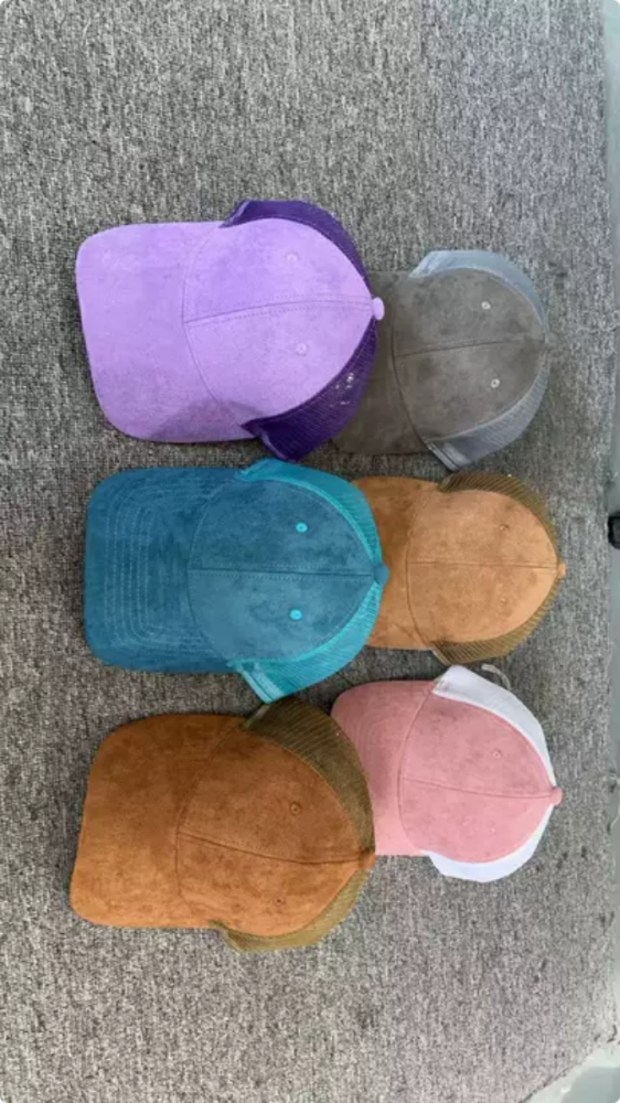 Vegan Suede ponytail hat