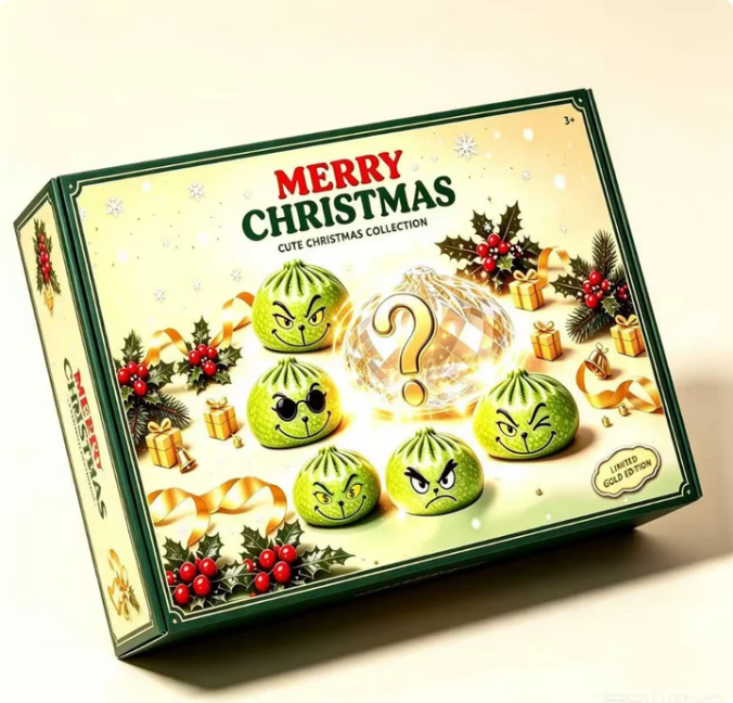 Glow in dark Grinch dumplings 8.5cm, Blind Box with 12pcs