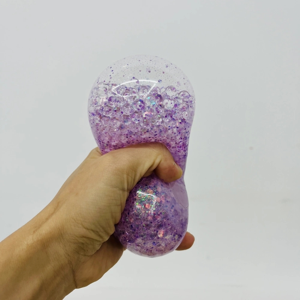 72 Pack China Warehouse 8.5cm Beads Glitter Dumpling Squishy Stress Relief Fidget Toys for Kids