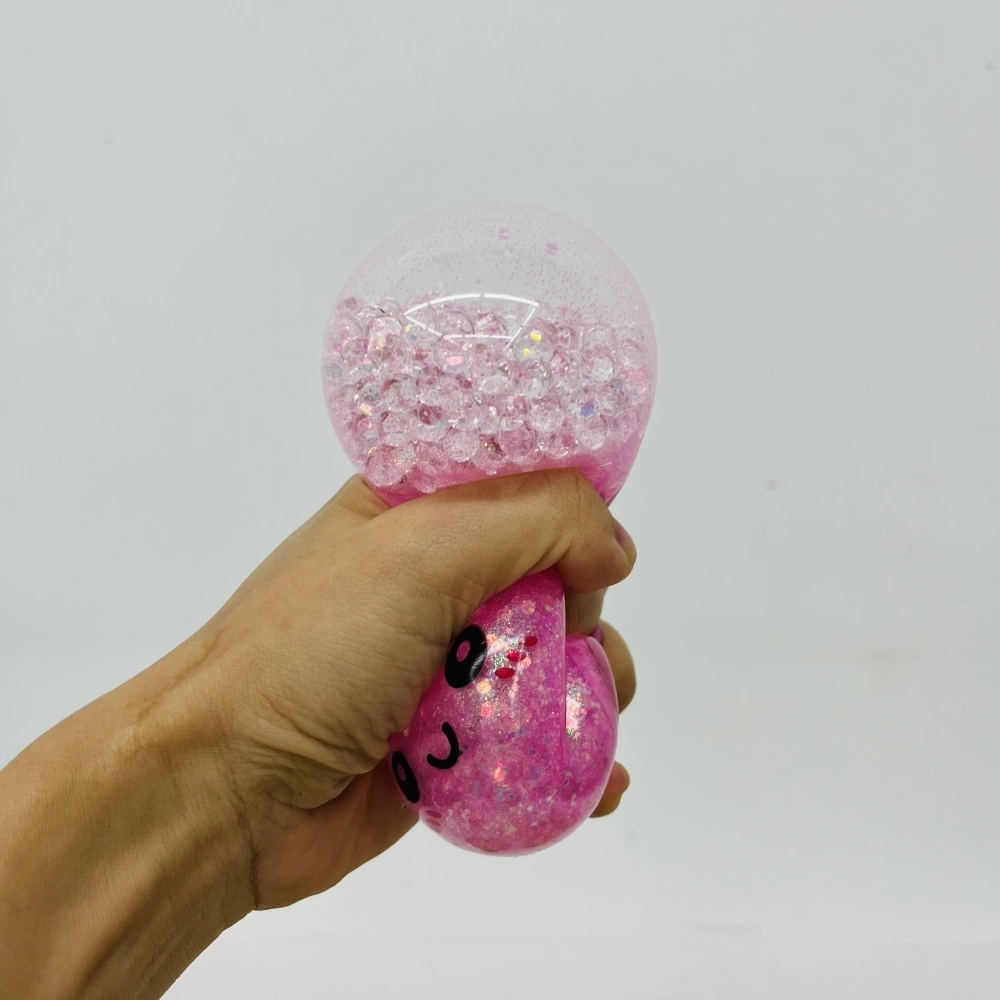 72 Pack China Warehouse 8.5cm Beads Glitter Dumpling Squishy Stress Relief Fidget Toys for Kids
