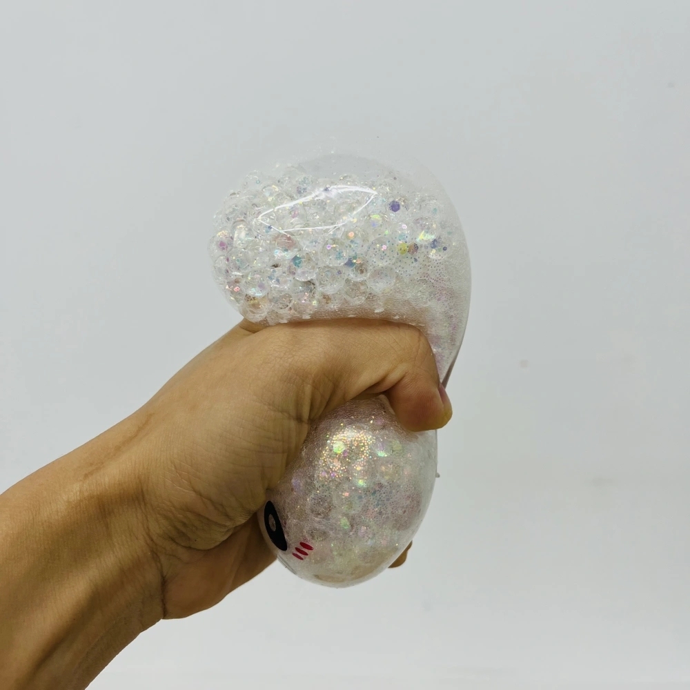72 Pack China Warehouse 8.5cm Beads Glitter Dumpling Squishy Stress Relief Fidget Toys for Kids