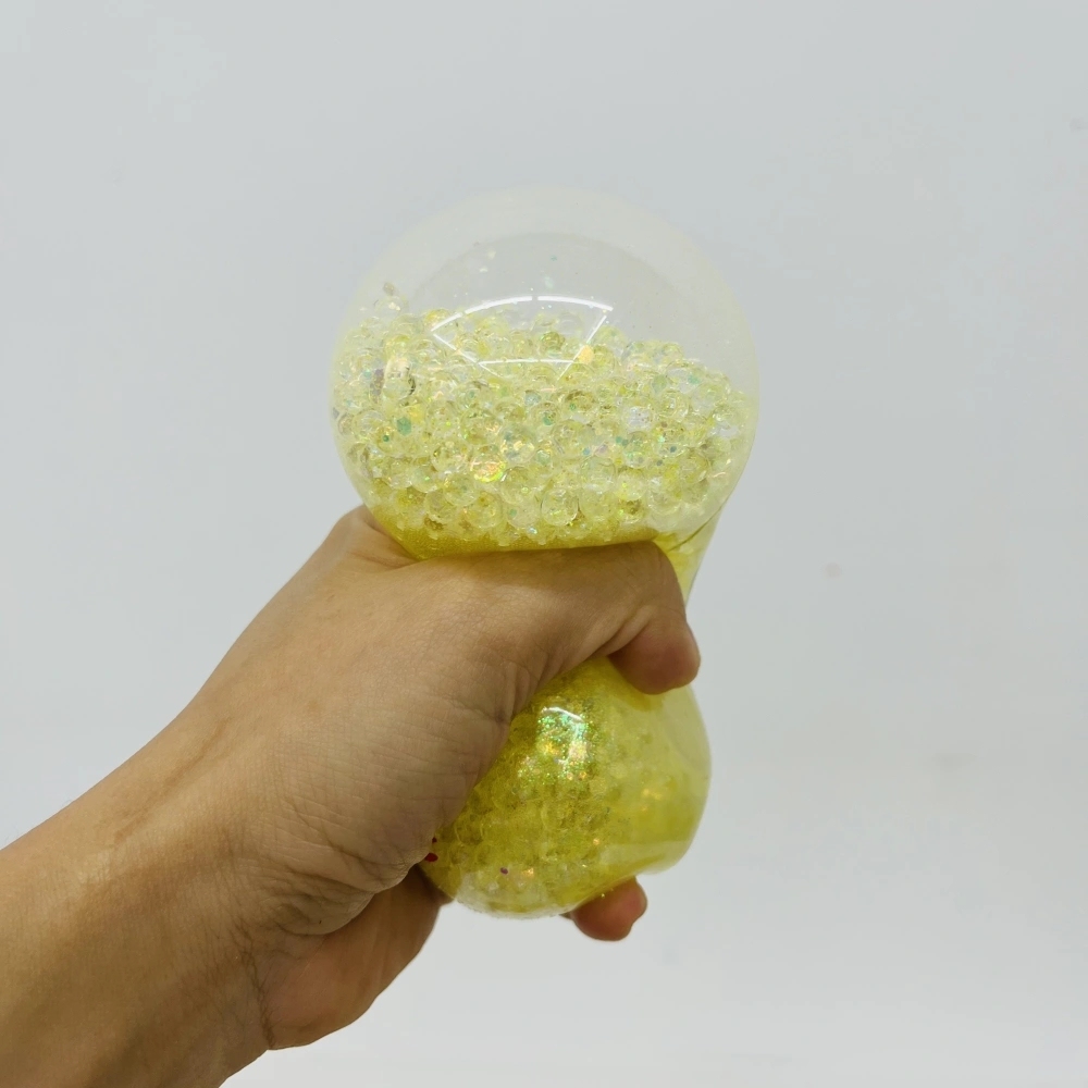 72 Pack China Warehouse 8.5cm Beads Glitter Dumpling Squishy Stress Relief Fidget Toys for Kids