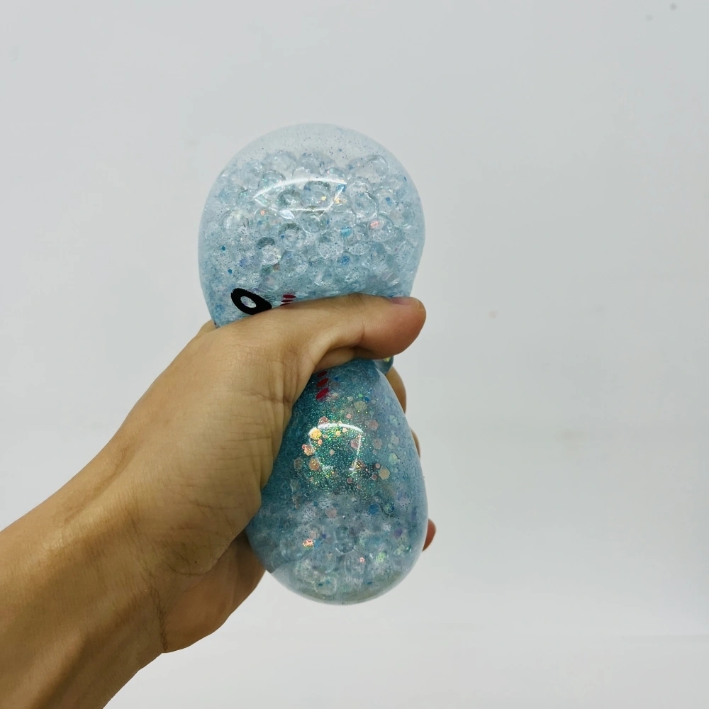 72 Pack China Warehouse 8.5cm Beads Glitter Dumpling Squishy Stress Relief Fidget Toys for Kids