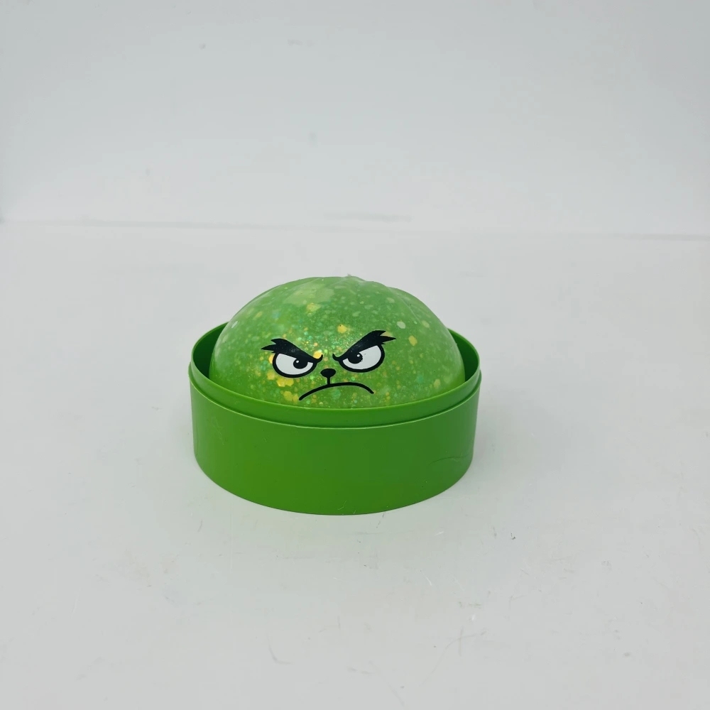 72 Pack China Warehouse Christmas Glow In Dark Crazy Grinch Bun Squishy Stress Relief Fidget Toy for Kids