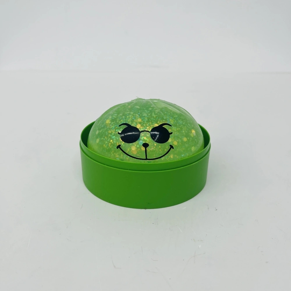72 Pack China Warehouse Christmas Glow In Dark Crazy Grinch Bun Squishy Stress Relief Fidget Toy for Kids