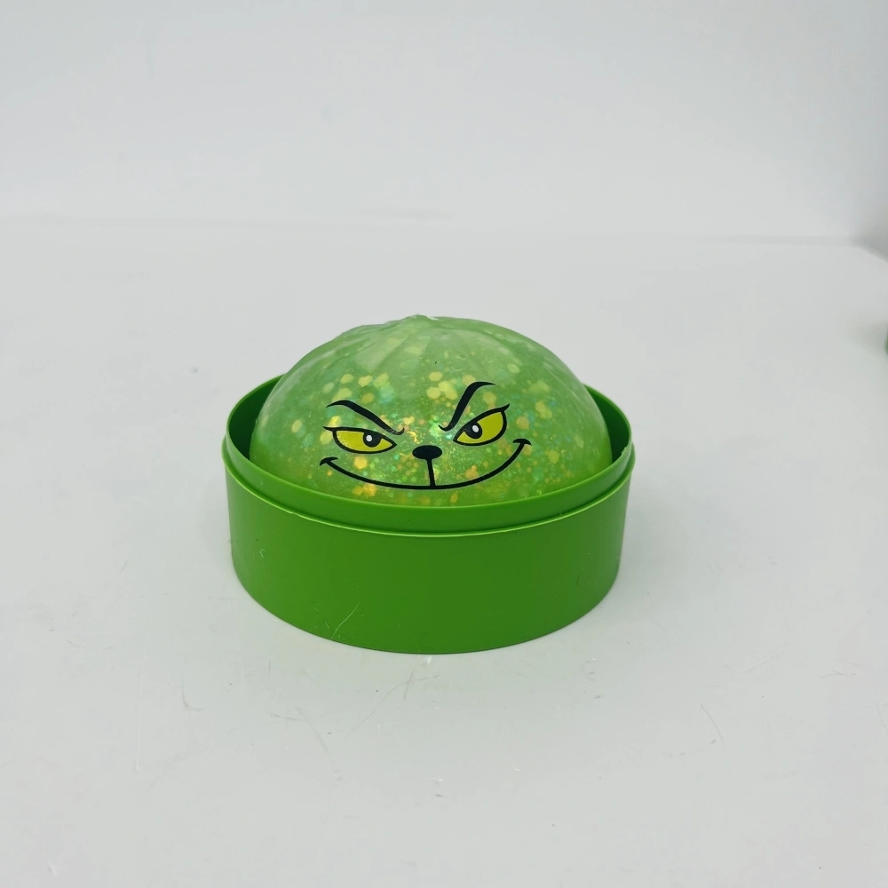72 Pack China Warehouse Christmas Glow In Dark Crazy Grinch Bun Squishy Stress Relief Fidget Toy for Kids
