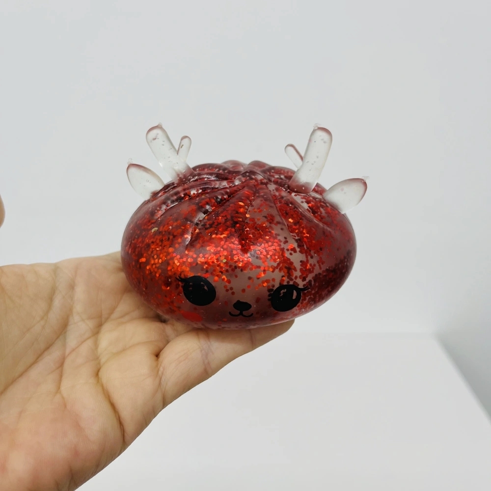 72 Pack China Warehouse Maltose Slow Rising Christmas Reindeer Maltose Bun Squishy Stress Relief Fidget Toys with Steamer for Kids