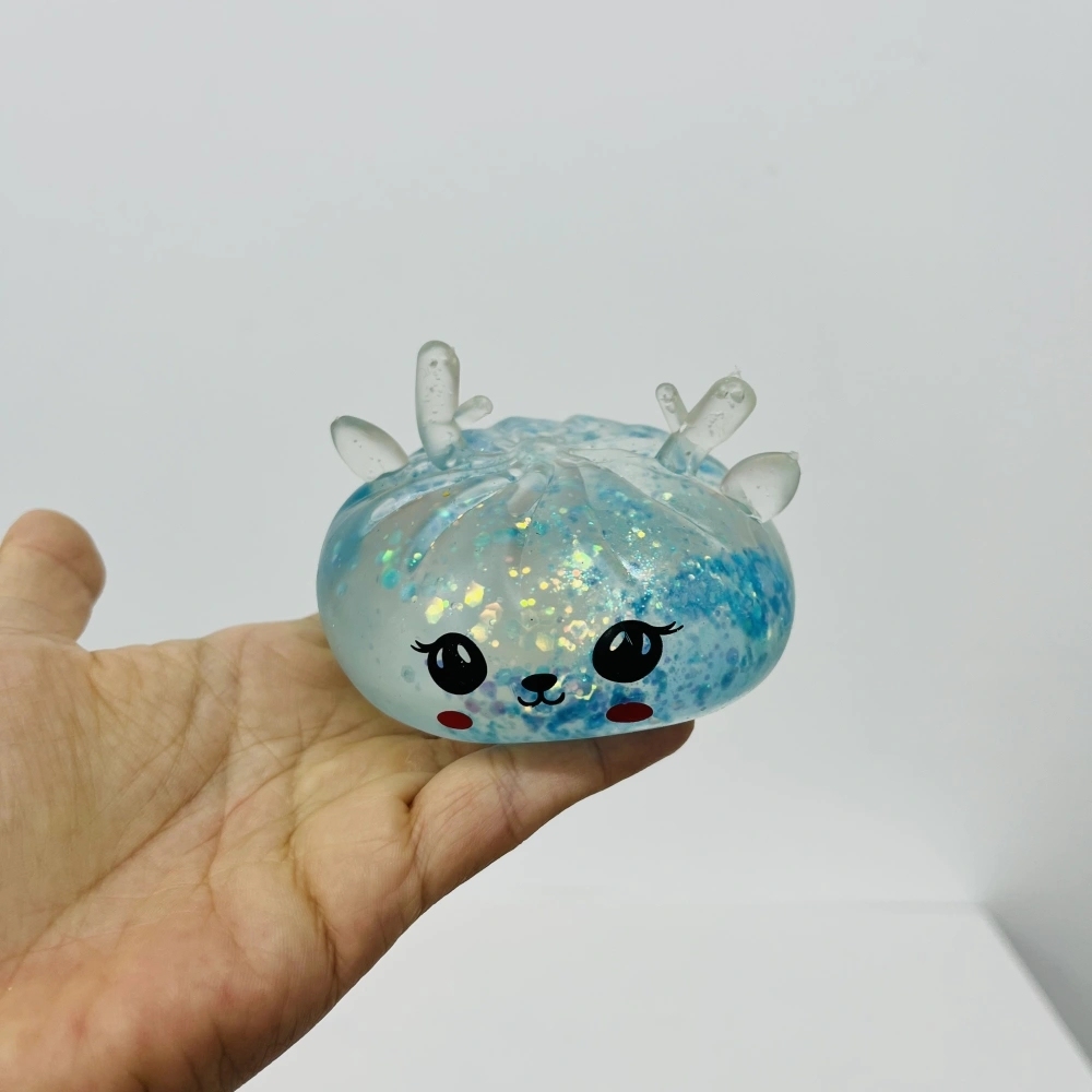 72 Pack China Warehouse Maltose Slow Rising Christmas Reindeer Maltose Bun Squishy Stress Relief Fidget Toys with Steamer for Kids