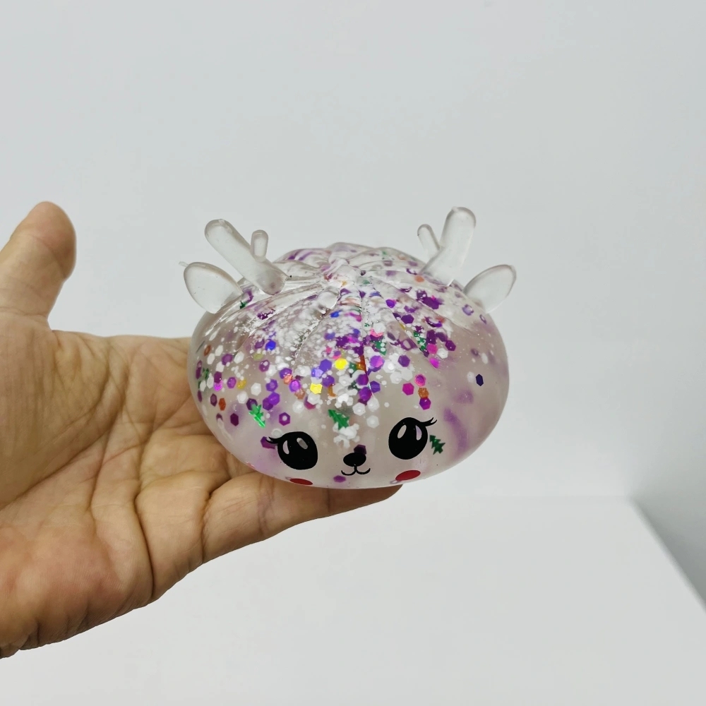 72 Pack China Warehouse Maltose Slow Rising Christmas Reindeer Maltose Bun Squishy Stress Relief Fidget Toys with Steamer for Kids