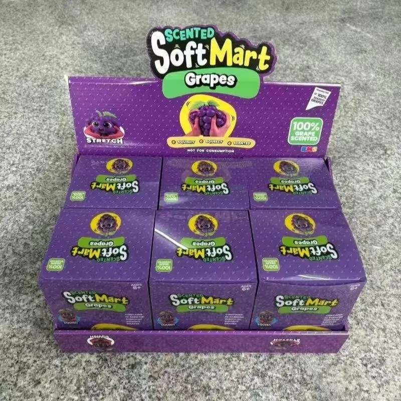 24 Pack China Warehouse Soft Purple Giant Jumbo Grape Squishy ASMR Fruit Stress Relief Fidget Toys for Kids