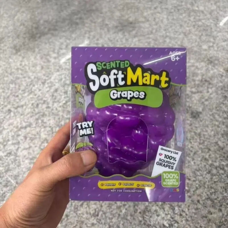 24 Pack China Warehouse Soft Purple Giant Jumbo Grape Squishy ASMR Fruit Stress Relief Fidget Toys for Kids
