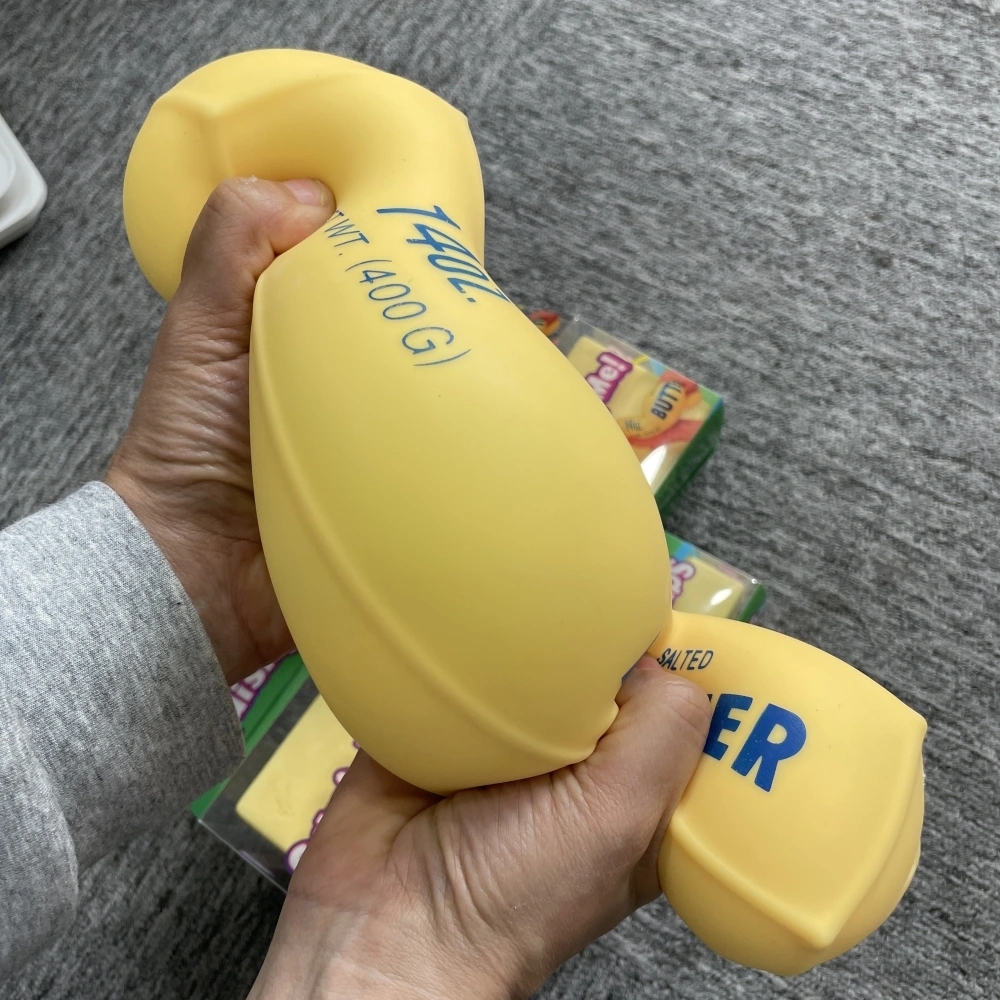 36 Pack China Warehouse Flour-filled TPR Large Yellow 14 oz Jumbo Giant Squishy Butter Stick Stress Relief Fidget Toy for Kids