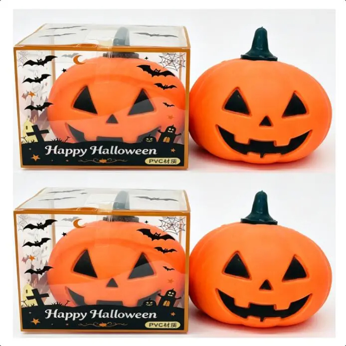 24 Pack China Warehouse Halloween Soft Giant Jumbo Pumpkin Squishy ASMR Fruit Stress Relief Fidget Toys for Kids