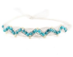277 Blue and White Beaded Weaving