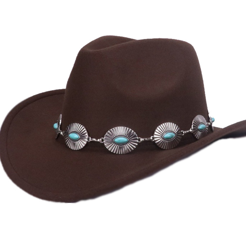 DIY hatband with hemp rope and bull's head decoration for men and women, retro cowboy hat decoration