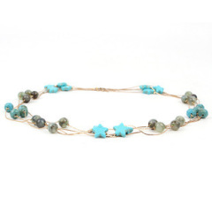 #107 Silver metallic with greenish-brown beads