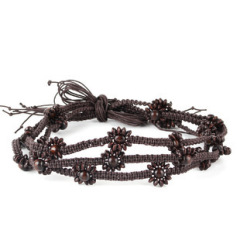 #191 Brown wooden strips with woven rope