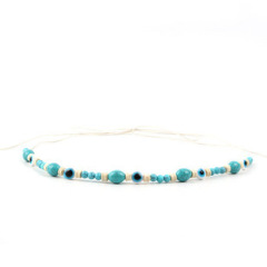 #73 Colored gemstones with blue beads