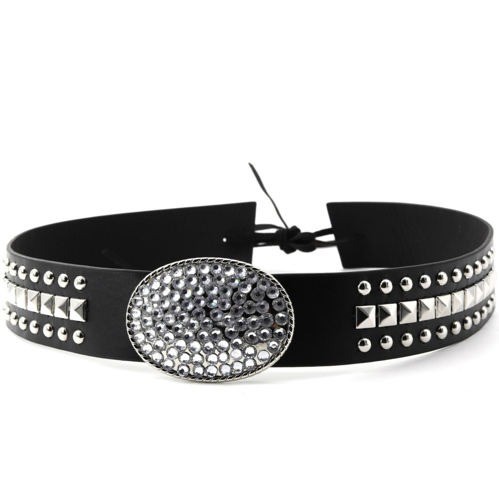 New cross-border denim hat decoration belt, European and American style fashion, punk retro, versatile denim hat with rope strap