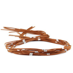 #64 Skin tone beaded and brown beaded braided rope