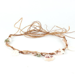 #185 Gold Beads and Leather