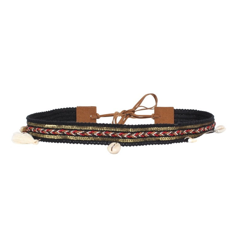 New cross-border denim hat decoration belt, European and American style fashion, punk retro, versatile denim hat with rope strap