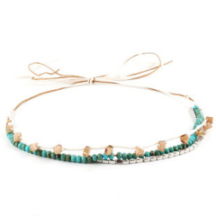 #39 Gold Beaded Woven Ribbon
