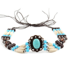 #124 Evil Eye with Brown Braided Cord