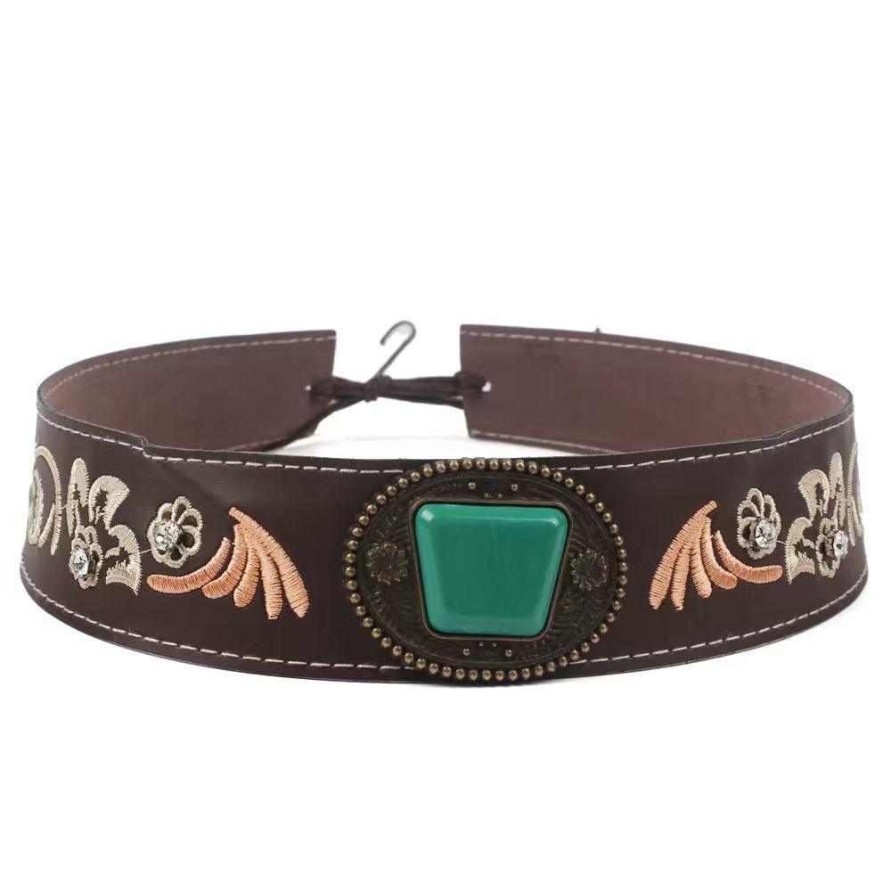 New cross-border denim hat decoration belt, European and American style fashion, punk retro, versatile denim hat with rope strap