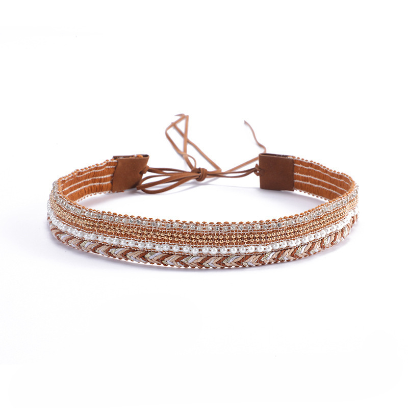 New cross-border denim hat decoration belt, European and American style fashion, punk retro, versatile denim hat with rope strap