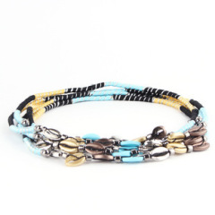 #202 Black Beaded Braided Rope