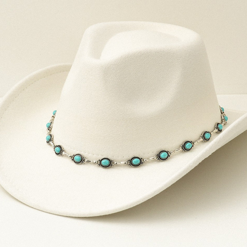 DIY hatband with hemp rope and bull's head decoration for men and women, retro cowboy hat decoration