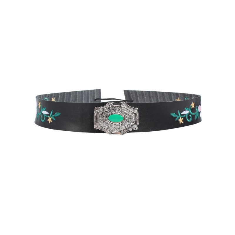 New cross-border denim hat decoration belt, European and American style fashion, punk retro, versatile denim hat with rope strap