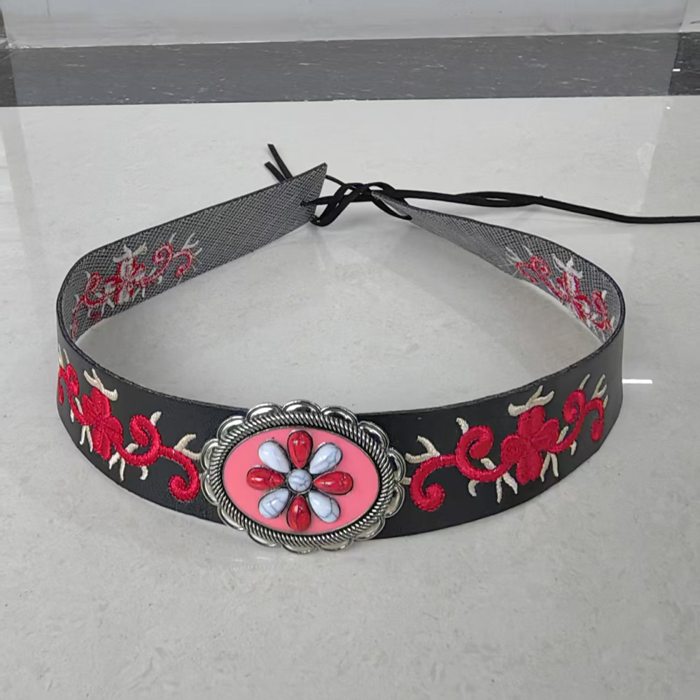 New cross-border denim hat decoration belt, European and American style fashion, punk retro, versatile denim hat with rope strap