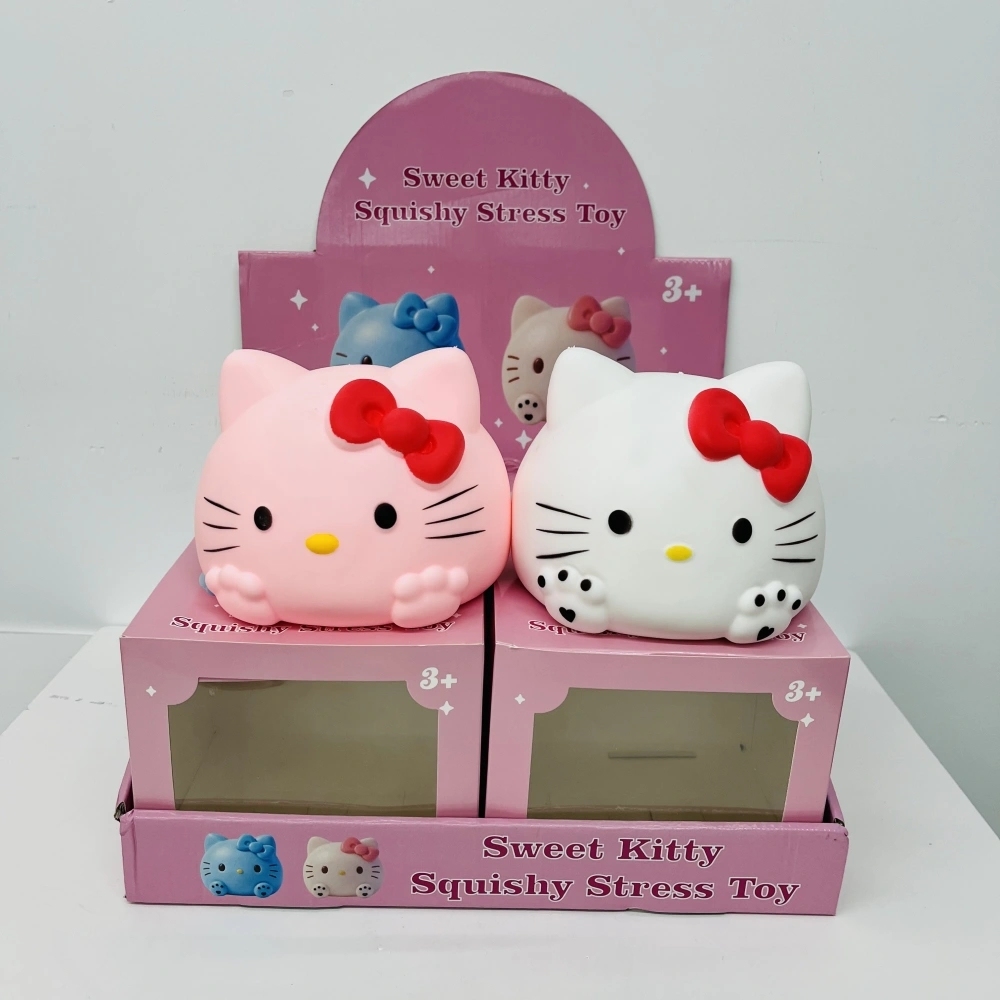 24 Pack China Warehouse Jumbo Size Cute Hello Kitty Squishy ASMR Stress Relief Fidget Toys for Kids