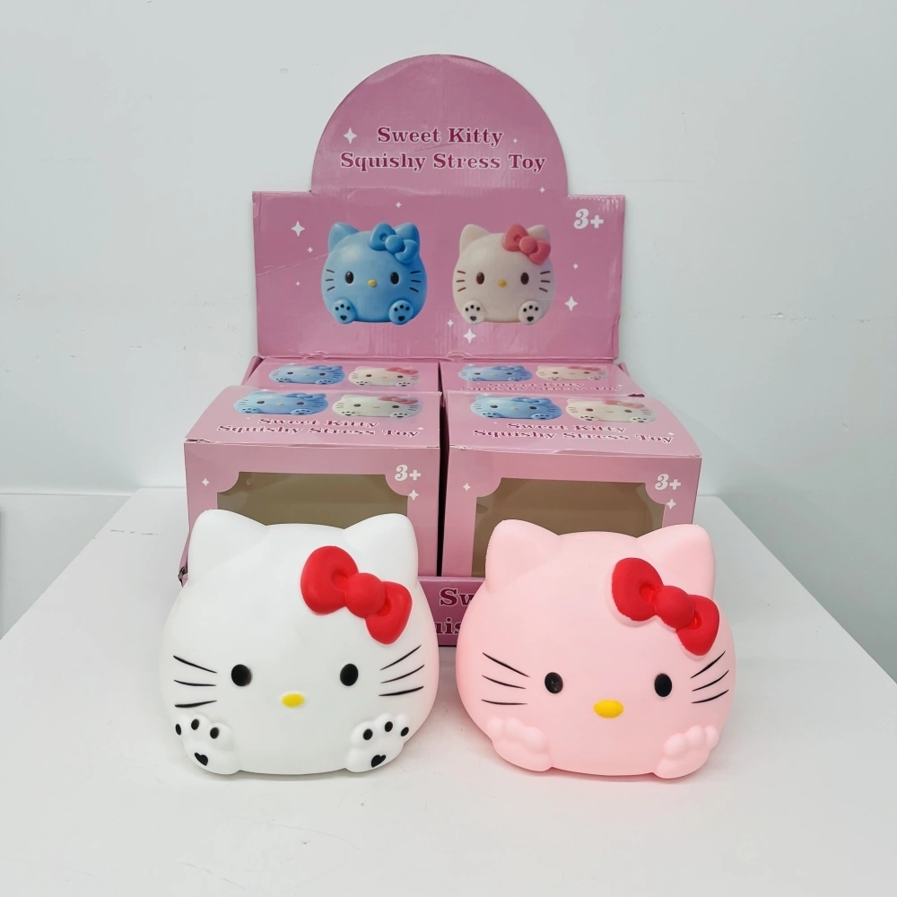 24 Pack China Warehouse Jumbo Size Cute Hello Kitty Squishy ASMR Stress Relief Fidget Toys for Kids