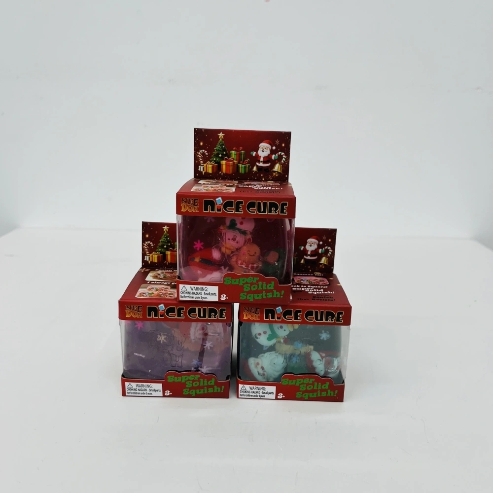 60 Pack China Warehouse Needoh Style Nice Cube Sugar Squishy Stress Relief Fidget Toys with Christmas Decorations for Kids