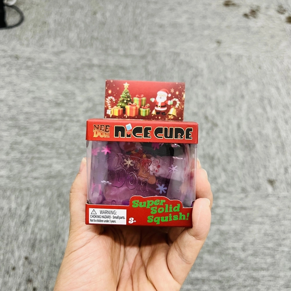 60 Pack China Warehouse Needoh Style Nice Cube Sugar Squishy Stress Relief Fidget Toys with Christmas Decorations for Kids