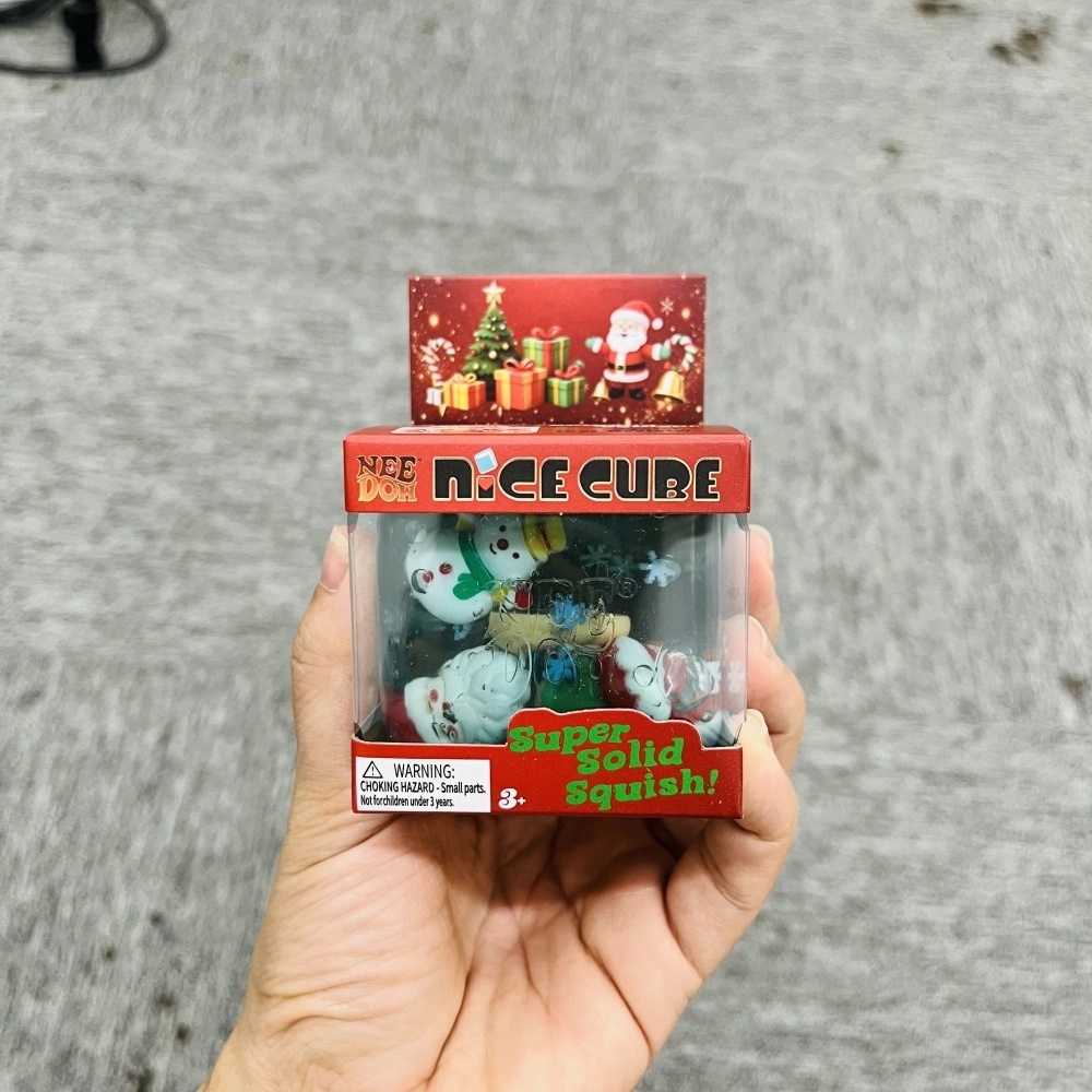 60 Pack China Warehouse Needoh Style Nice Cube Sugar Squishy Stress Relief Fidget Toys with Christmas Decorations for Kids
